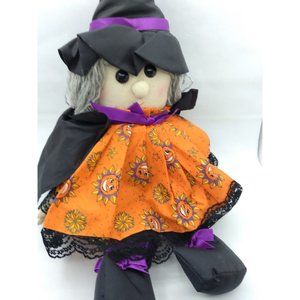 Vtg.94 Joelson Halloween Witch Shelf  beanie sitter purple striped legging plush